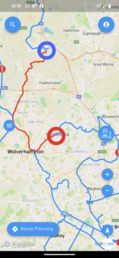WaterNav App route planner function